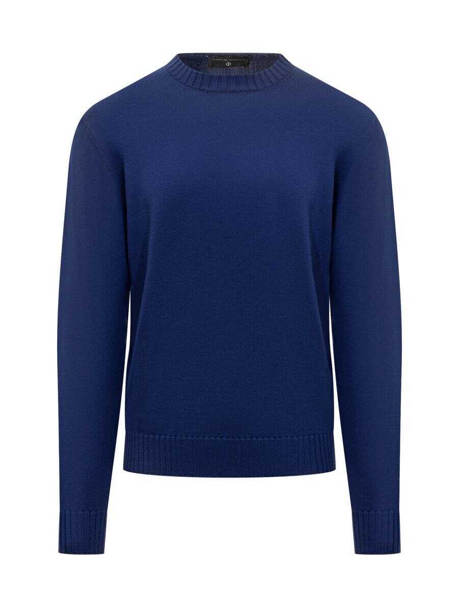 Pulovere FILIPPO DE LAURENTIIS Filippo De Laurentiis Filippo De Laurentiis Wool Crew Neck Sweater Royal Blue BLUE Barbati (BM 19326483) 1