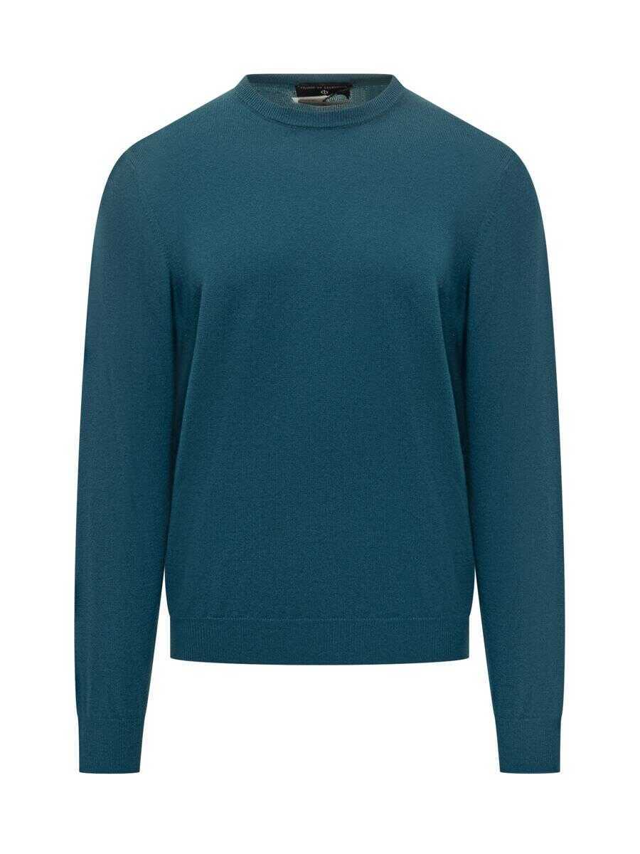 Pulovere FILIPPO DE LAURENTIIS Filippo De Laurentiis Filippo De Laurentiis Wool Crewneck Sweater Petroleum Green GREEN Barbati (BM 19326492) 1