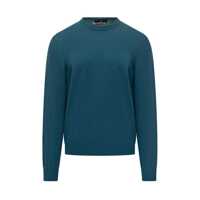 Pulovere Filippo De Laurentiis Filippo De Laurentiis Wool Crewneck Sweater Petroleum Green Barbati
