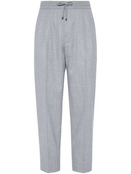 Pantaloni Brunello Cucinelli Brunello Cucinelli Front Pleat Pants GRAY Barbati (BM 19326822) 1