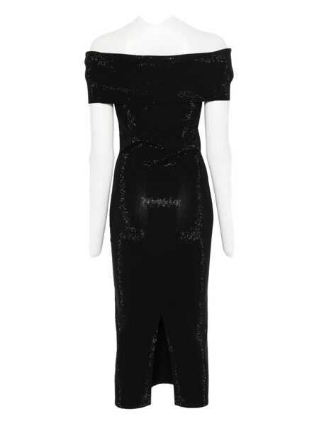 Rochii Michael Kors Michael Kors Black Midi Dress With Bardot Neckline Black Femei (BM 19326891) 2