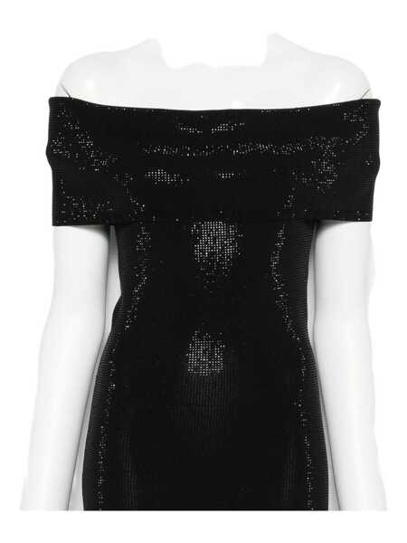 Rochii Michael Kors Michael Kors Black Midi Dress With Bardot Neckline Black Femei (BM 19326891) 3