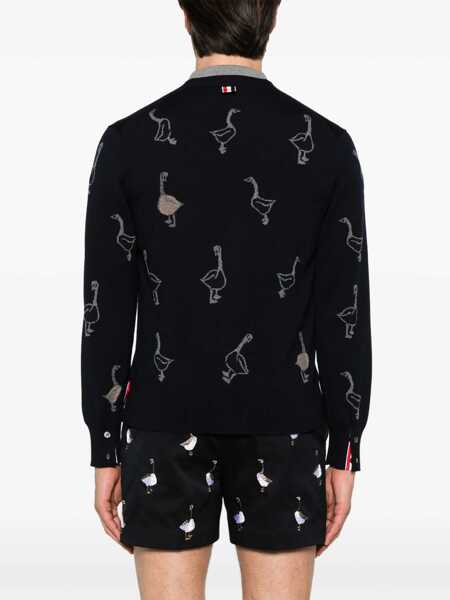 Pulovere Thom Browne Thom Browne Sweaters BLUE Barbati (BM 19326894) 4