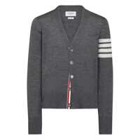 Cardigane Thom Browne Thom Browne Classic V Neck Cardigan In Fine Merino Wool With 4 Bar Stripes Clothing