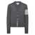 Thom Browne Thom Browne Classic V Neck Cardigan In Fine Merino Wool With 4 Bar Stripes Clothing GREY