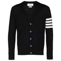Cardigane Thom Browne Thom Browne Classic V Neck Cardigan In Fine Merino Wool With 4 Bar Stripes Clothing