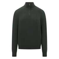 Pulovere Filippo De Laurentiis Filippo De Laurentiis Wool Sweater With Half Zip Green Barbati
