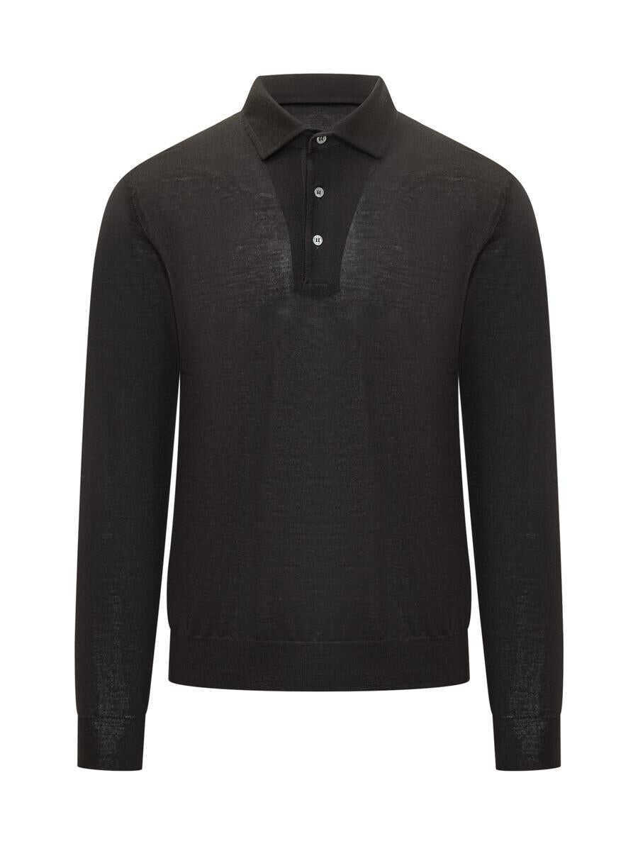 Tricouri Polo FILIPPO DE LAURENTIIS Filippo De Laurentiis Filippo De Laurentiis Wool Polo Black Black Barbati (BM 19327389) 1
