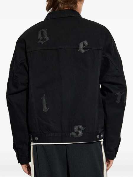 Geci Palm Angels Palm Angels Palm Angels Jacket With Gothic Logo Embroidery Black Barbati (BM 19327482) 4