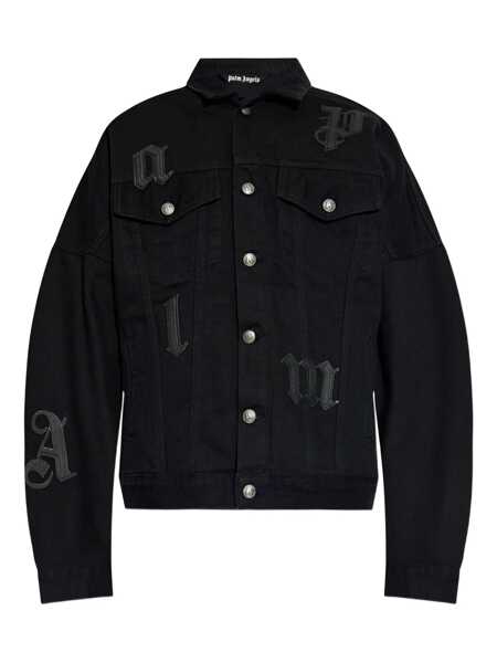 Geci Palm Angels Palm Angels Palm Angels Jacket With Gothic Logo Embroidery Black Barbati (BM 19327482) 1