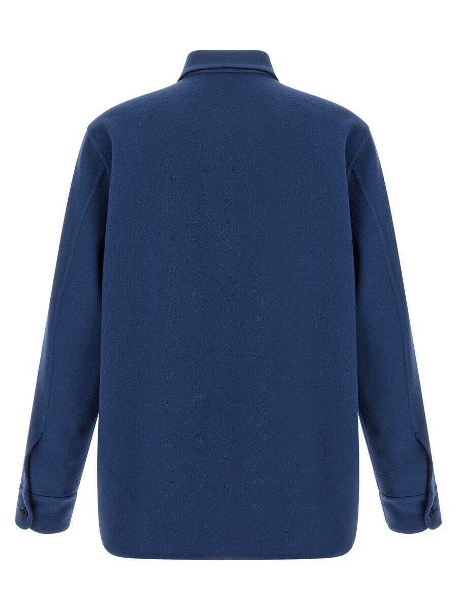 Camasi BERLUTI Berluti Double Cloth Overshirt BLUE Barbati (BM 19327551) 2