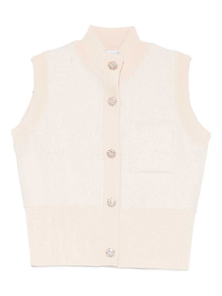 Pulovere Blumarine Blumarine Ecru Sleeveless Gilet Beige Femei (BM 19327626) 1