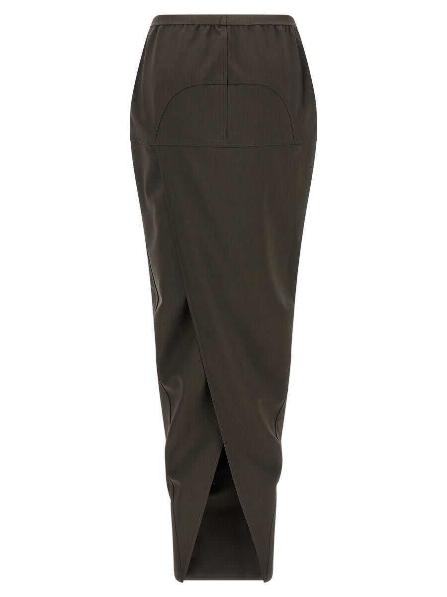 Fuste Rick Owens Rick Owens Soft Pillar Long Skirt GRAY Femei (BM 19327680) 2