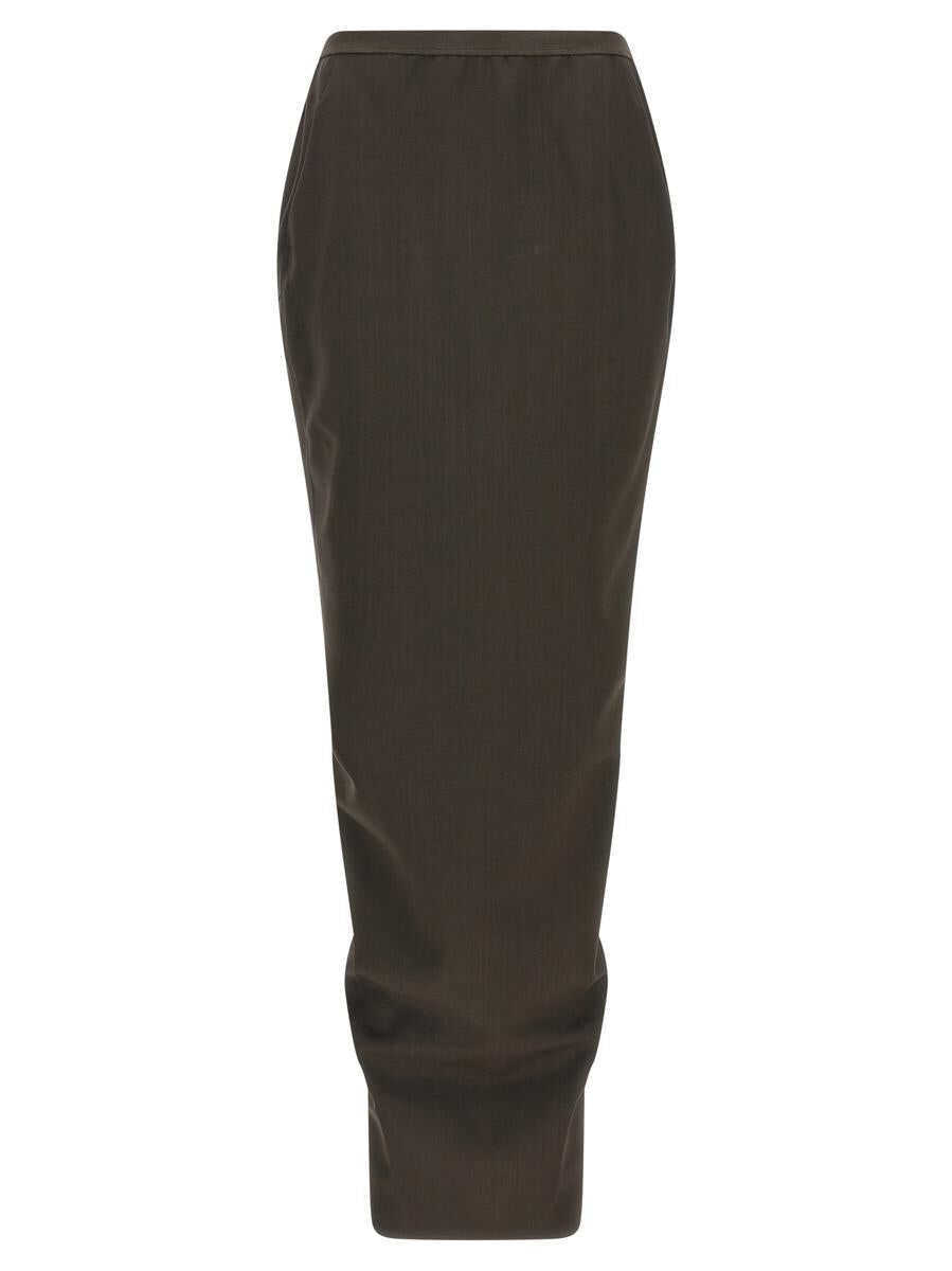 Fuste Rick Owens Rick Owens Soft Pillar Long Skirt GRAY Femei (BM 19327680) 1