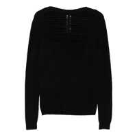 Pulovere Black Sweater With Distressed Effect And Cut-Out Details On The Front In Alpaca Blend Woman Femei