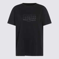 Tricouri Maison Margiela Black Cotton T-Shirt Femei