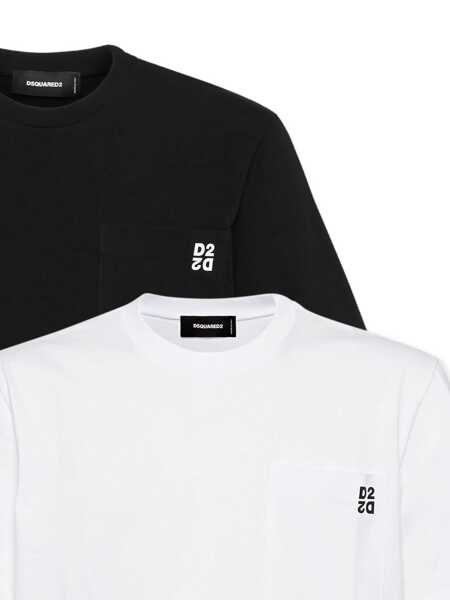 Topuri DSQUARED2 DSQUARED2 T-Shirts And Polos WHITE  BLACK Barbati (BM 19328082) 2