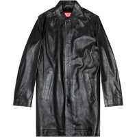 Paltoane Red Tag Brushed Leather Cordier Coat With Snap Buttons Barbati