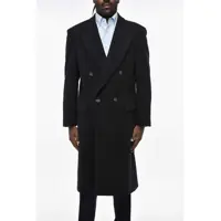 Paltoane Virgin Wool Blend Martinafranca Double-Breasted Coat With Pe Barbati