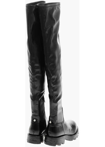 Cizme lungi Diesel Leather D-Hammer Boots With Chunky Sole 5Cm Black Femei (BM 19328459) 2