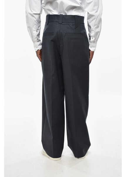 Pantaloni casual JACQUEMUS La Casa Double-Pleated Stretch Cotton Marzia Pants Blue Barbati (BM 19328468) 2