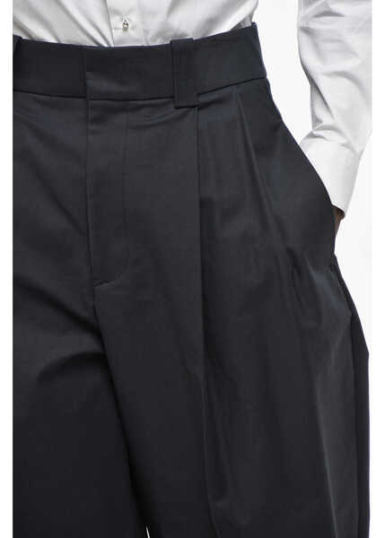 Pantaloni casual JACQUEMUS La Casa Double-Pleated Stretch Cotton Marzia Pants Blue Barbati (BM 19328468) 3