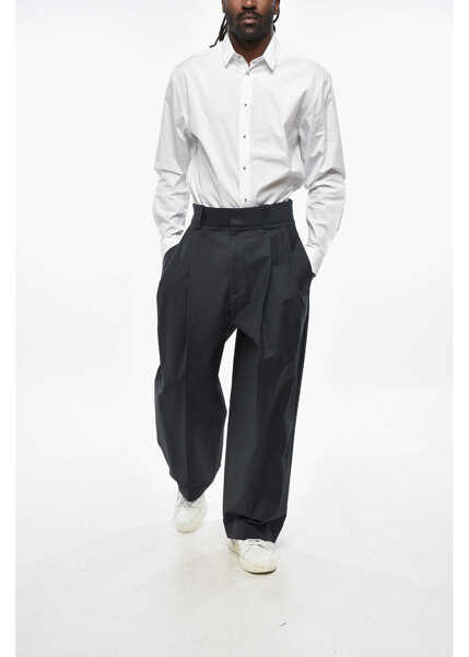 Pantaloni casual JACQUEMUS La Casa Double-Pleated Stretch Cotton Marzia Pants Blue Barbati (BM 19328468) 4