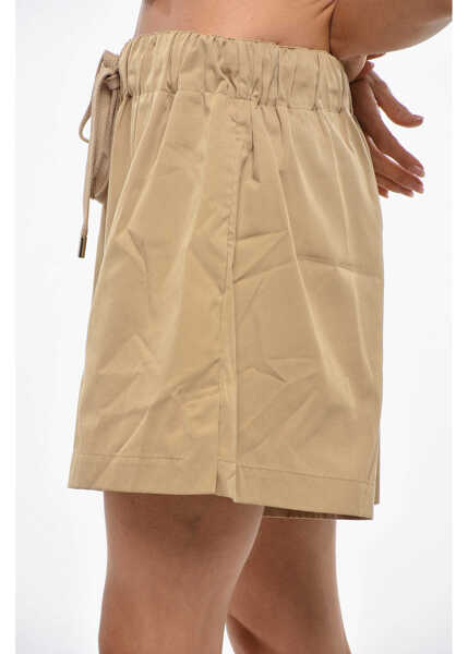 Pantaloni scurti SA SU PHI Cotton And Silk Valentina Shorts With Drawstring Waist Brown Femei (BM 19328471) 2