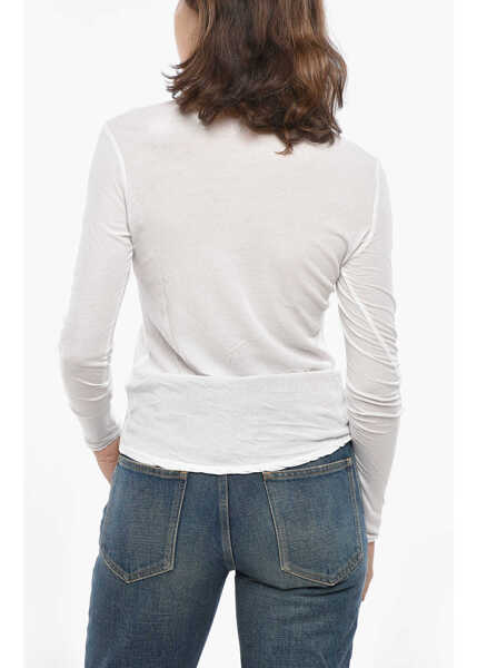 Tricouri James Perse Long Sleeved Lightweight Cotton Crew-Neck T-Shirt White Femei (BM 19328480) 2