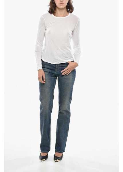 Tricouri James Perse Long Sleeved Lightweight Cotton Crew-Neck T-Shirt White Femei (BM 19328480) 4