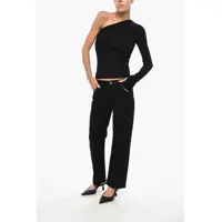 Topuri DSQUARED2 Dama - Bluze DSQUARED2 Viscose One-Shoulder Top Black Femei (BM 19328483) - B-mall.ro