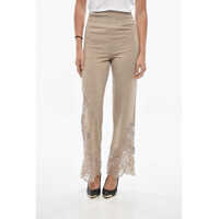Pantaloni casual Cashmere Pants With Lace Hem Femei