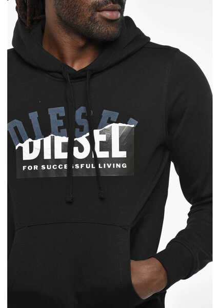 Bluze de trening Diesel Brushed Cotton Ginn-Hood Hoodie Black Barbati (BM 19328513) 3