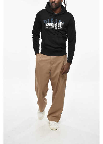 Bluze de trening Diesel Brushed Cotton Ginn-Hood Hoodie Black Barbati (BM 19328513) 4