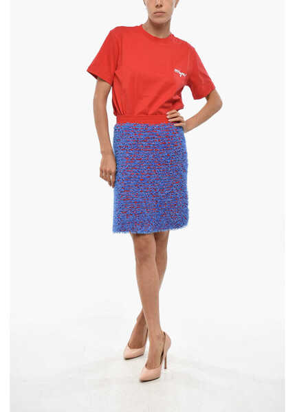 Fuste scurte Tory Burch Eyelash Effect Wool Confetti Miniskirt Light Blue Femei (BM 19328531) 4