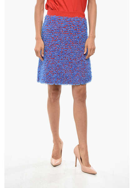 Fuste scurte Tory Burch Eyelash Effect Wool Confetti Miniskirt Light Blue Femei (BM 19328531) 1