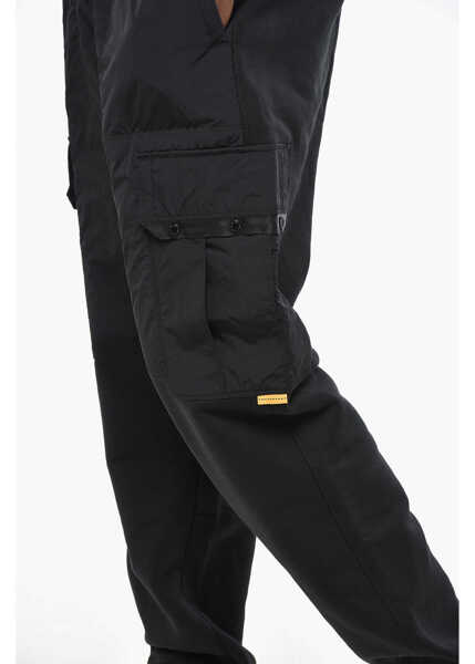 Pantaloni de trening Parajumpers Cotton And Nylon Cargo Joggers With Elastic Waistband Black Barbati (BM 19328540) 3