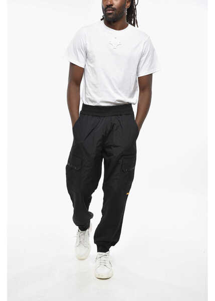 Pantaloni de trening Parajumpers Cotton And Nylon Cargo Joggers With Elastic Waistband Black Barbati (BM 19328540) 4