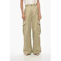Pantaloni casual Cotton Blend Cargo Pants With Drawstringed Bottom Femei