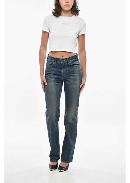 Blugi drepti Cline Mid-Washed Straight Fit Denims 20Cm Blue Femei (BM 19328639) 4