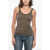 James Perse Standard Cotton Blend Ribbed Tank Top Military Green