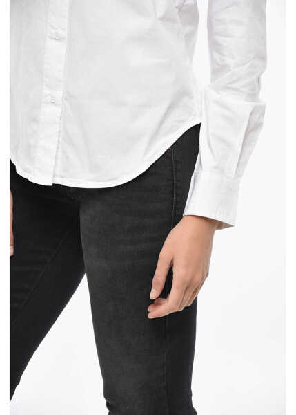 Camasi casual Diesel Stretch Cotton C-Gisey-Out Shirt With Tone On Tone Logo White Femei (BM 19328651) 3