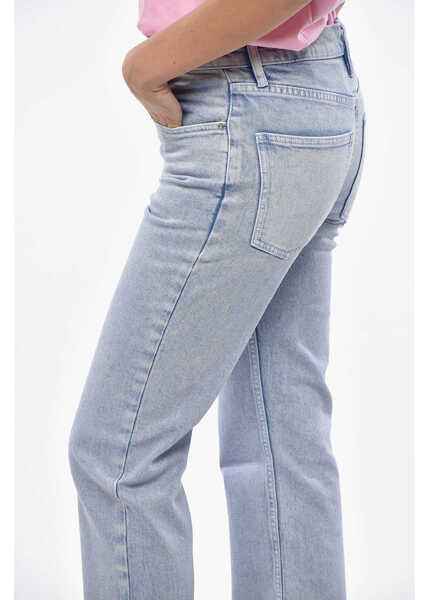 Blugi drepti Tory Burch Acid Wash Effect Flare Jeans With Logo Button 20Cm Blue Femei (BM 19328663) 3