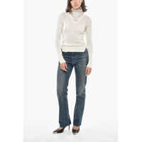 Pulovere Ermanno Scervino Dama - Pulovere Ermanno Scervino Turtleneck Cashmere Blend Sweater With Lace Detail White Femei (BM 19328678) - B-mall.ro