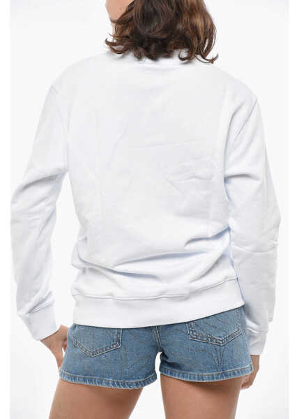 Bluze de trening MSGM Cotton Crew-Neck Sweatshirt With Embroidery Logo White Femei (BM 19328684) 2
