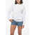 MSGM Cotton Crew-Neck Sweatshirt With Embroidery Logo White