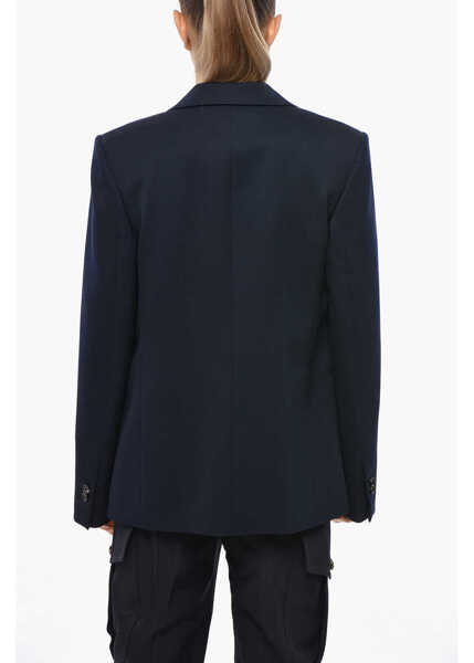 Sacouri Bottega Veneta Double-Breasted Wool Blazer With Flush Pockets Blue Femei (BM 19328687) 3