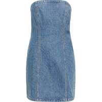 Rochii scurte Rhinestone Denim Strapless Mini Dress Femei