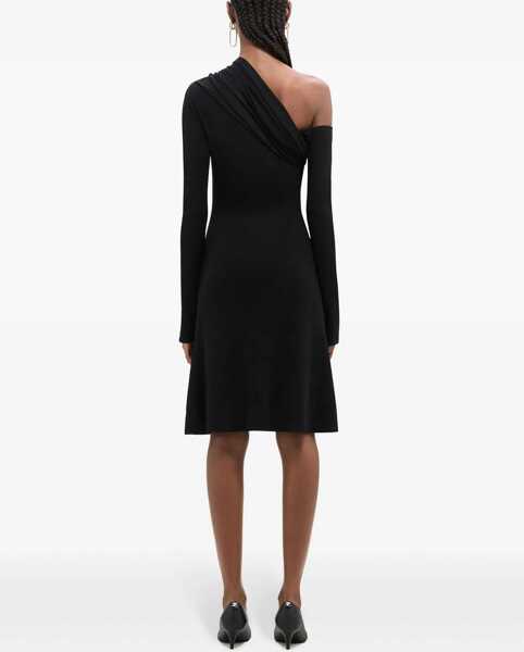 Rochii scurte COURRGES Stretch Viscose Asymmetric Dress Black Femei (BM 19328705) 4