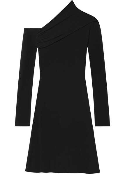 Rochii scurte COURRGES Stretch Viscose Asymmetric Dress Black Femei (BM 19328705) 1